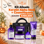 Kit Alisado Keratin Alpha Sleek + Cosmetiquera