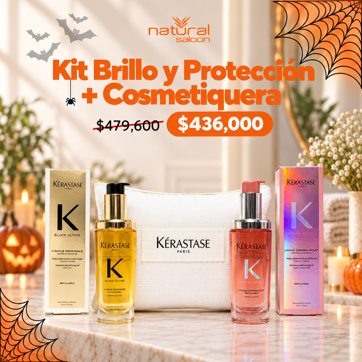 Kit Brillo y Protección + Cosmetiquera