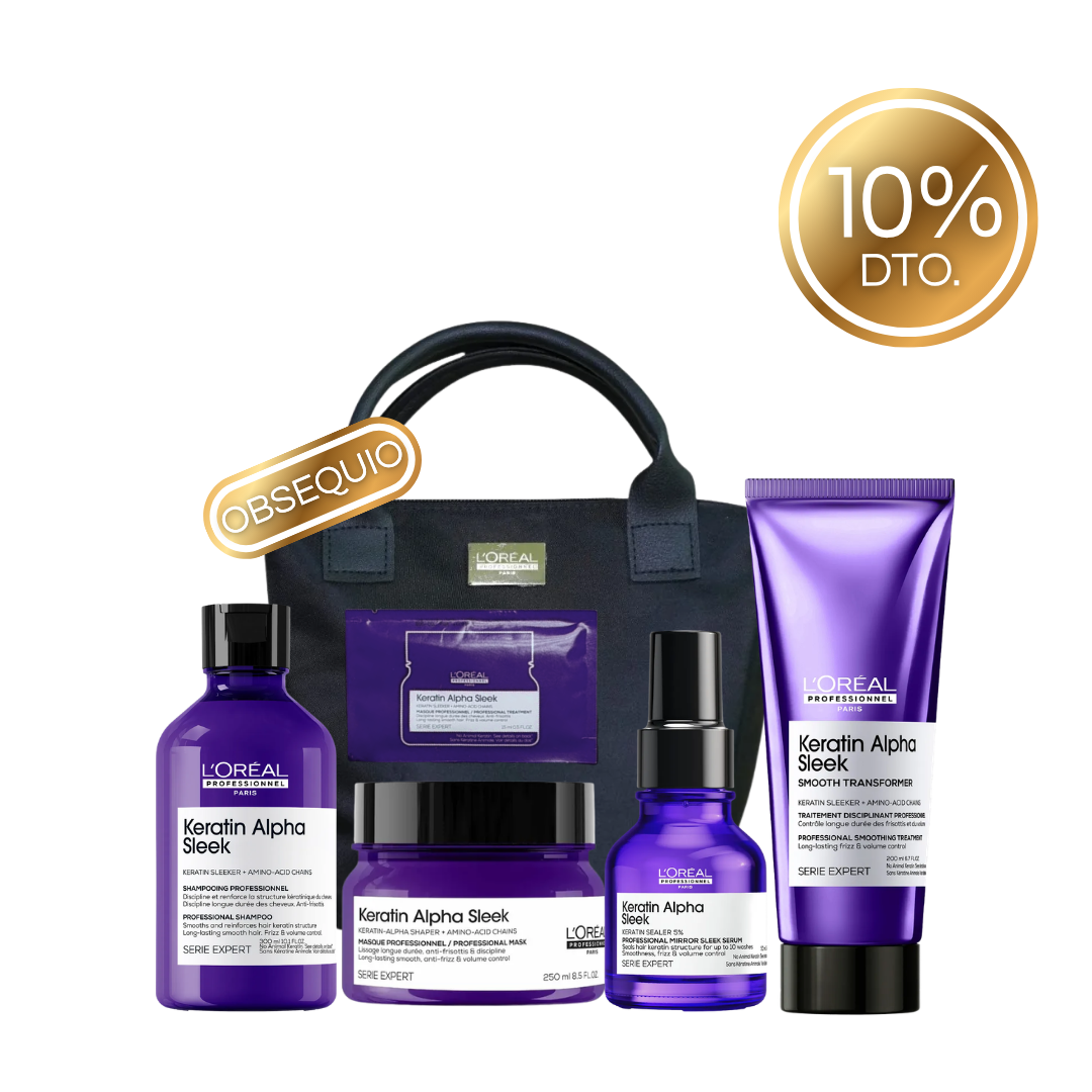 Kit Alisado Keratin Alpha Sleek + Cosmetiquera