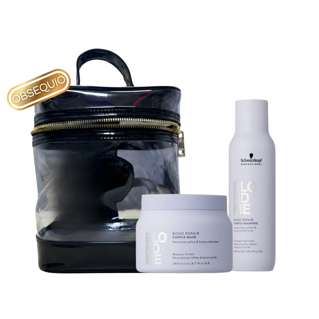 Kit BlondMe Purple Repair + Cosmetiquera