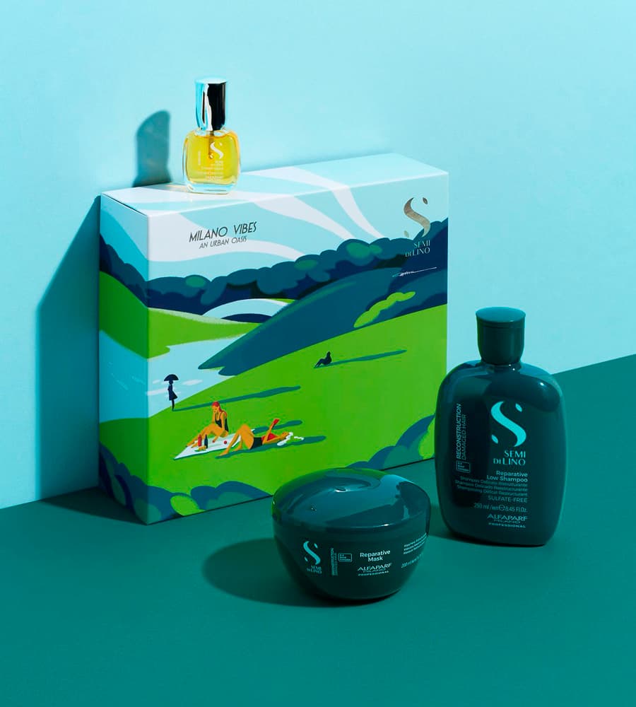alfaparf_kit_promo_semi_di_lino_reparative Kit Reconstrucción para Cabello Dañado - Imagen 1